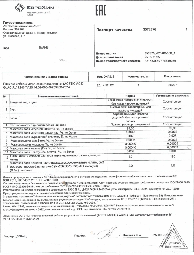 Уксусная кислота Картинка 3